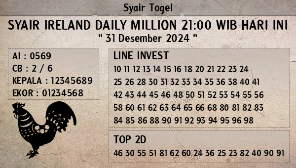 Prediksi Ireland Daily Million 21:00 WIB