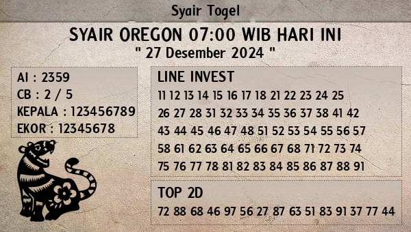 Prediksi Oregon 07:00 WIB