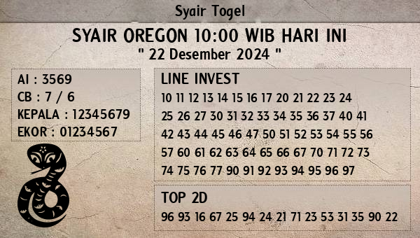 Prediksi Oregon 10:00 WIB