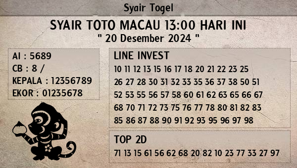 Prediksi Toto Macau 13:00