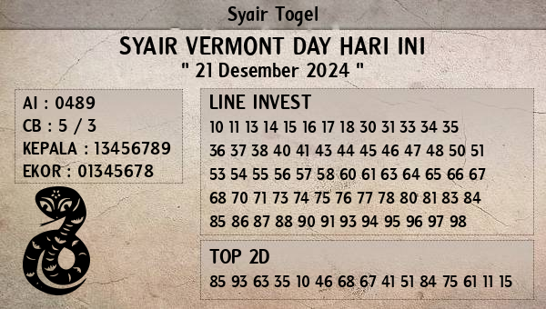 Prediksi Vermont Day