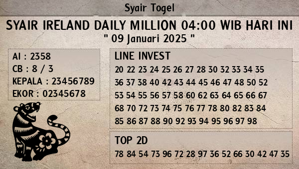 Prediksi Ireland Daily Million 04:00 WIB