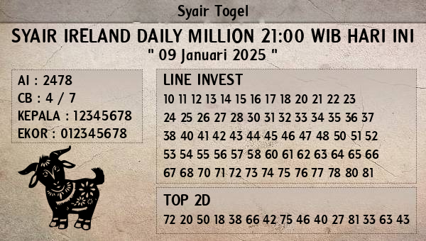 Prediksi Ireland Daily Million 21:00 WIB