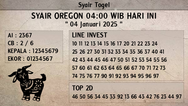 Prediksi Oregon 04:00 WIB