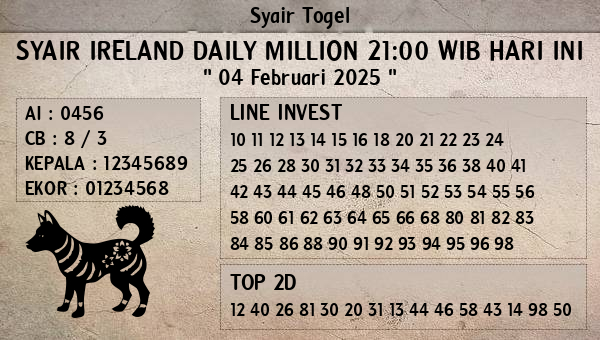 Prediksi Ireland Daily Million 21:00 WIB