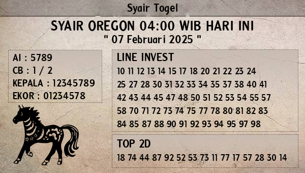 Prediksi Oregon 04:00 WIB